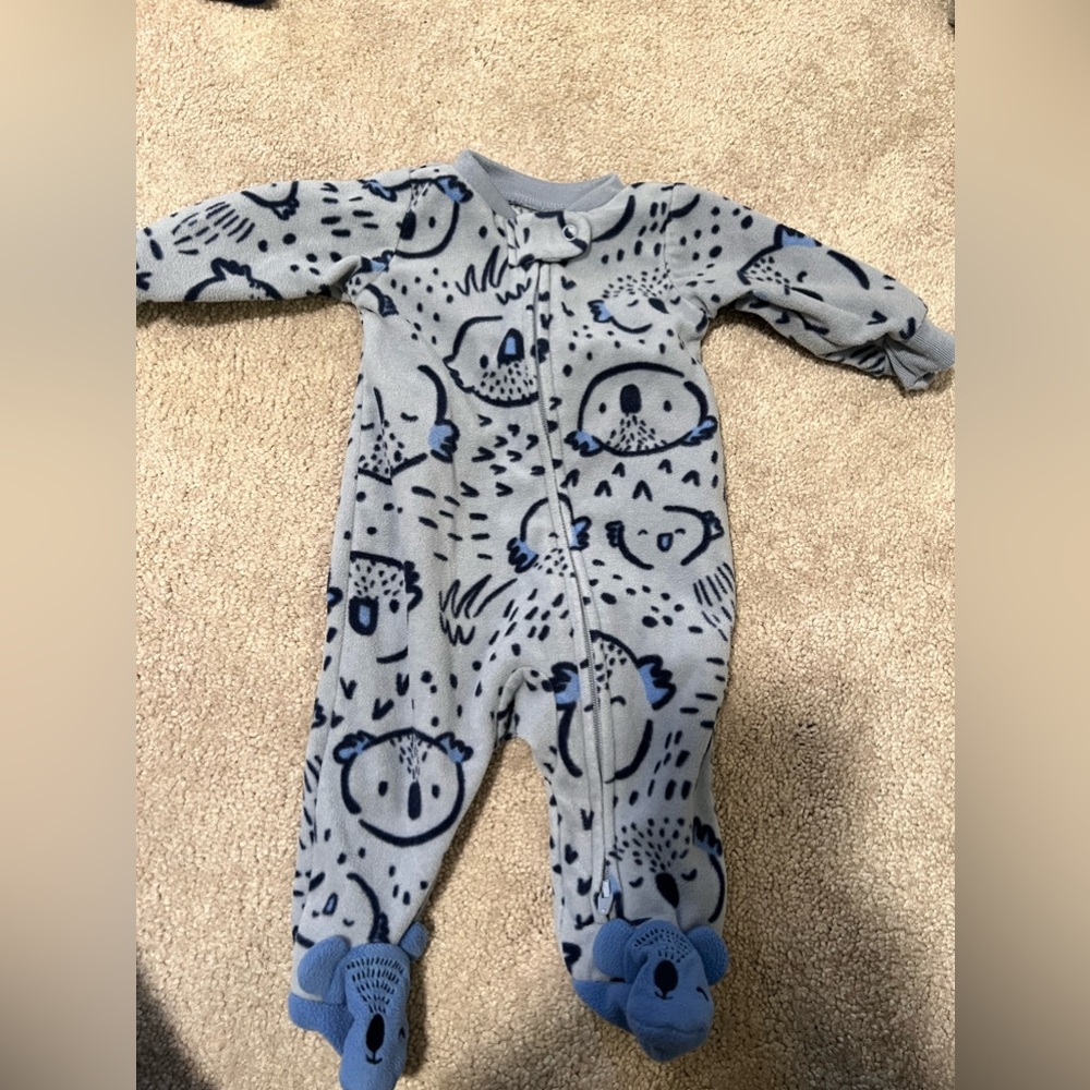 Carters Fleece 2-way zip pajamas